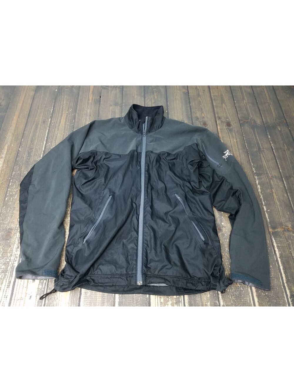 Vintage 90s Arc'teryx Jacket Mens Large S Black Gray Fleece Lined Shell Black